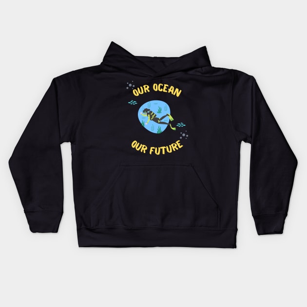 Protect Our Ocean Protect Our Future Kids Hoodie by Famgift